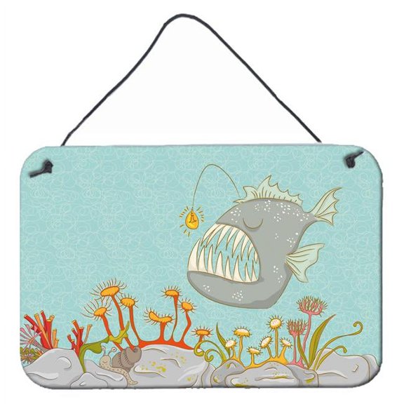 Frog Fish Scene Wall Or Door Hanging Prints - Multi Colored - 8 x 12 in.