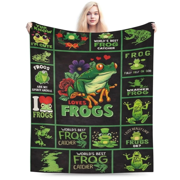 Frog Fleece Blanket - Soft and Cozy Throw Blanket for Adults 50x40