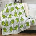 thumbnail image 1 of Frog Fleece Throw Blanket for Kids Girls Boys Fluffy Cozy Green Aerobics Frog Sherpa Blanket for Sofa Couch Travel, Twin(60"x80"), 1 of 6