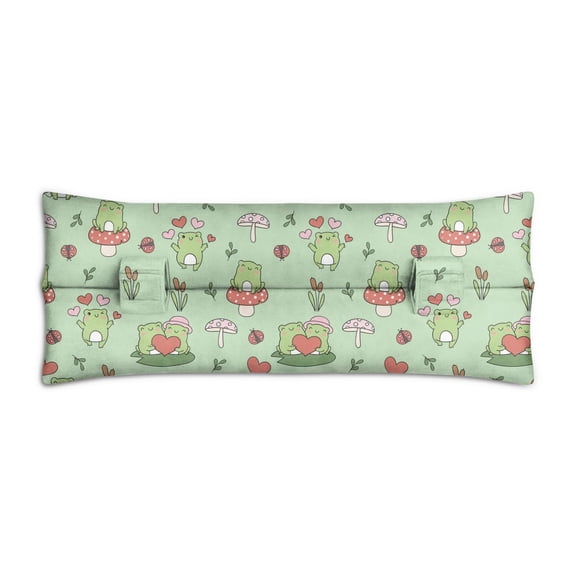 Frog & Flower Print Seatbelt Cushion for Surgery Recovery - Mastectomy Breast Cancer Heart Surgery Comfort Pillow with Hook-and-Loop Straps (Cartoon Forest Design)