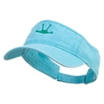 thumbnail image 1 of Frog Footprints Embroidered Washed Pigment Dyed Cotton Twill Visor - Aqua OSFM, 1 of 5