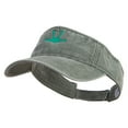 thumbnail image 1 of Frog Footprints Embroidered Washed Pigment Dyed Cotton Twill Visor - Olive OSFM, 1 of 5