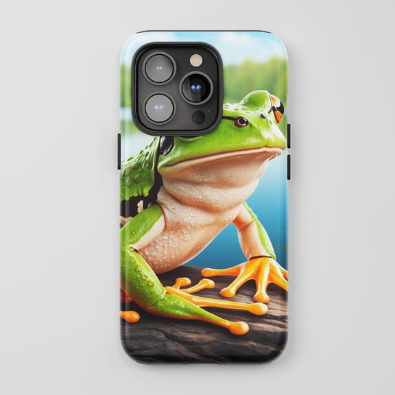 Frog For All iPhone Series Protective Phone Case Realistic Wildlife Green Blue Orange