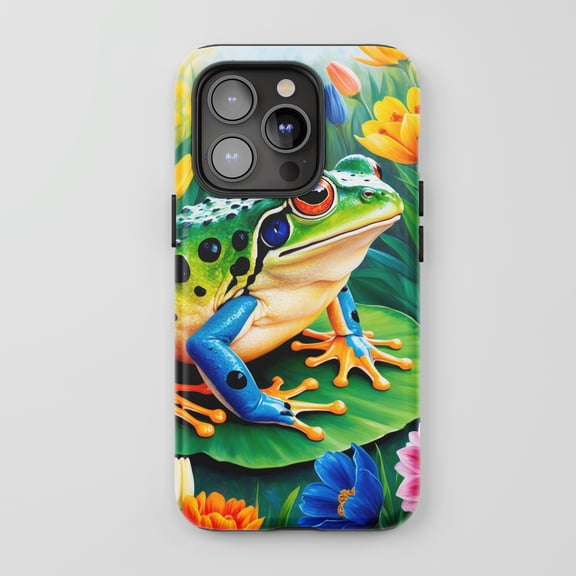 Frog For All iPhone Series Protective Phone Case Vibrant Nature Art Multi-Color