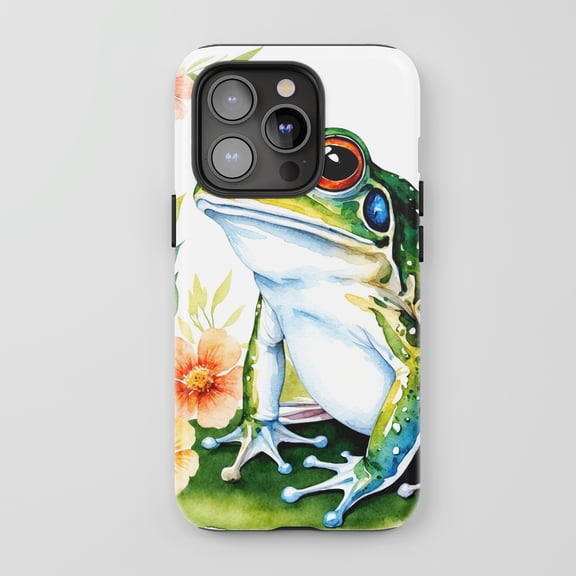 Frog For All iPhone Series Protective Phone Case Watercolor Art Vibrant Multi-color