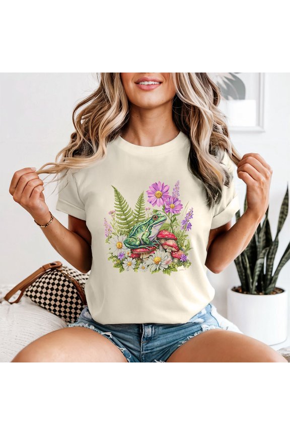 Frog Frogs Animals Womens Graphic Tee Nature Theme All Size S-5XL