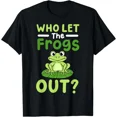 thumbnail image 1 of Frog Frogs Who Let Frogs Out Retro Vintage Humor Sport Hobby Gear Unisex T-Shirt, for men & women, up to size 5XL, 1 of 2