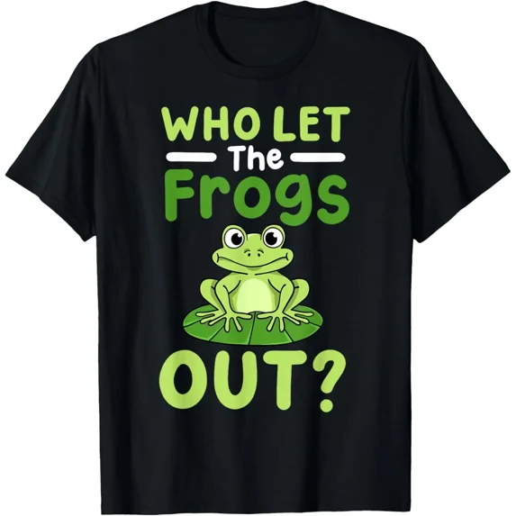 Frog Frogs Who Let Frogs Out Retro Vintage Humor Sport Hobby Gear Unisex T-Shirt, for men & women, up to size 5XL