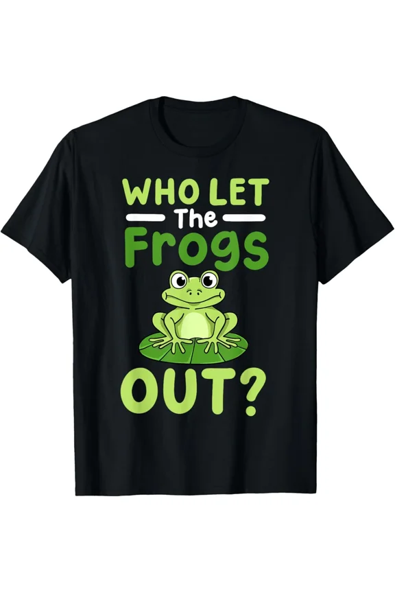 Frog Frogs Who Let The Frogs Out? Design Frogs Unisex T-Shirt, for men & women, up to size 5XL