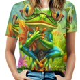 thumbnail image 1 of Frog Garden Fantasy-1 Women's Short Sleeve Tops Casual Blouses T Shirt, 1 of 7