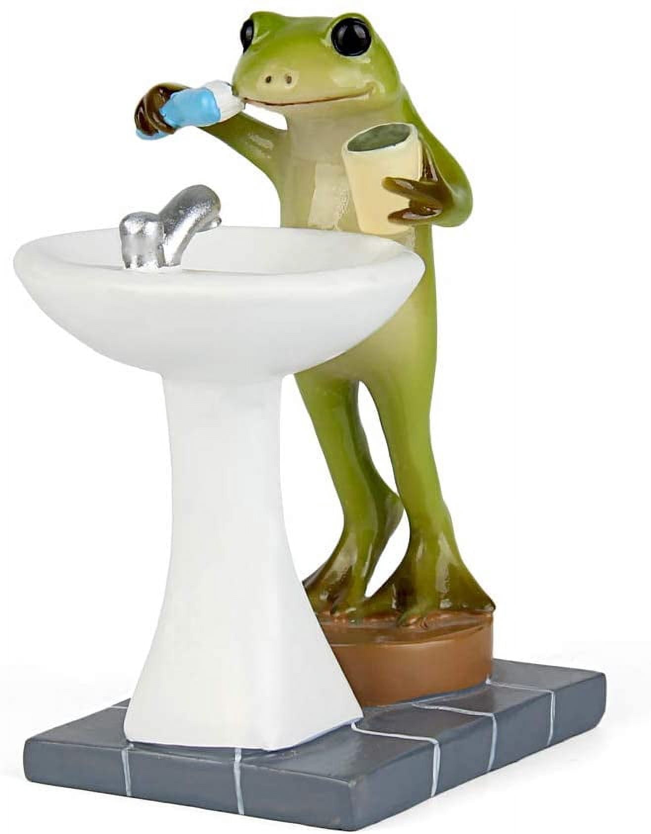 Miniature Frog Garden Statue with Cat Figurine, Frog Gifts, Outdoor Decorations for Yard, 3.14''