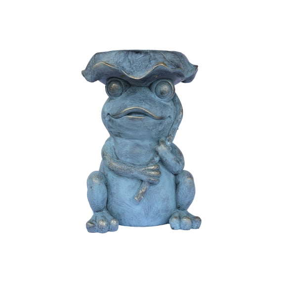 Frog Garden Statue Plant Stand w/Solar Light