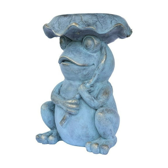 Hi-Line Gift Ltd. Frog Garden Statue Plant Stand w/Solar Light