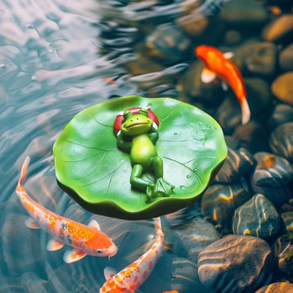 Garden Statue,Resin Ornament Funny DIY Miniature Figurines for Outside Pond Pool Patio Porch Backyard Miniature Bright Colors Blend Perfectly With The Pond Scenery(G)