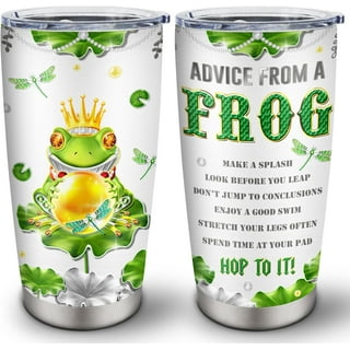 Cute Frog With Flower Butterfly Stainless Steel Cup Tumbler - Teeruto