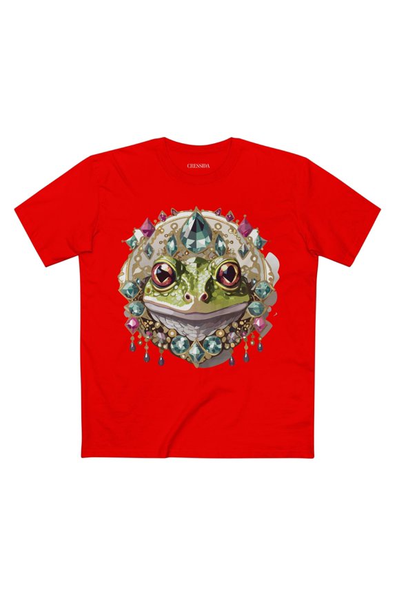 Frog Graphic Unisex 100 Cotton Tee With Unique Animal Golden Medallion Art Design 25