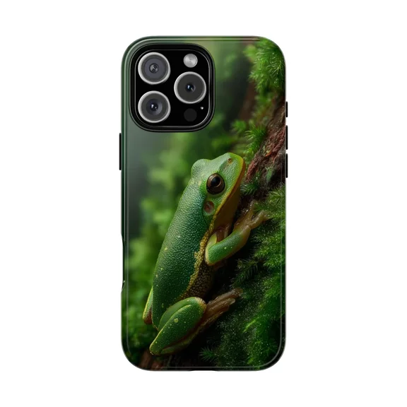 Frog Green Jungle Moss Nature Wildlife Design Case for iPhone 17 to 11 Pro Max