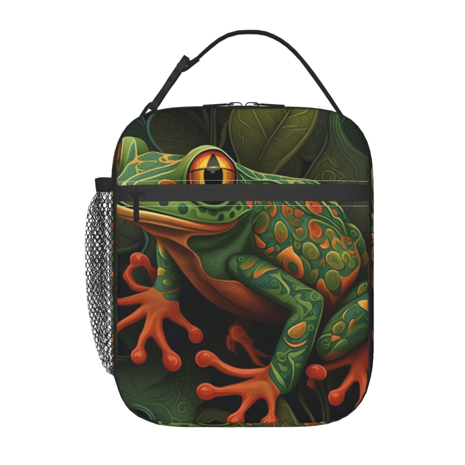Frog Green Lunch Box Bag Insulated Lunchbox Reusable Tote Thermal Cooler Portable for Women Men