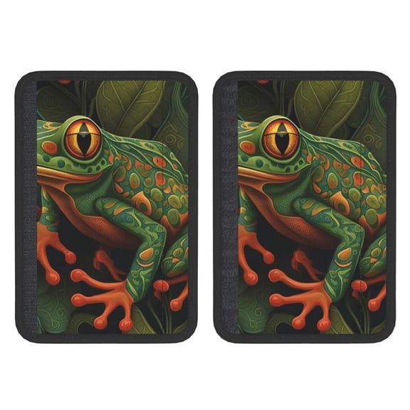 Frog Green Seat Belt Shoulder Pad 2-Pack Soft Car Seatbelt Cover Adjustable Strap Breathable Comfort Pad