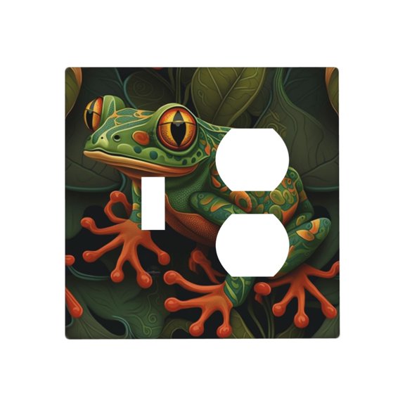 Frog Green Toggle Outlet Wall Plate Decorative Electrical Outlet Light Switch Cover Switchplate