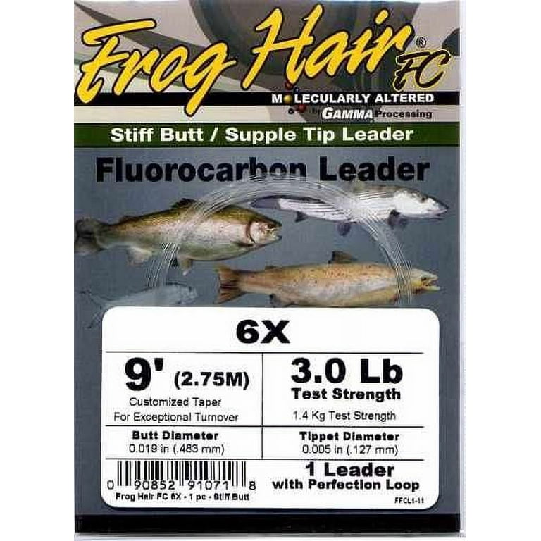 Frog Hair 5x 9' Fluorocarbon Tapered Leader - Fly Fishing 