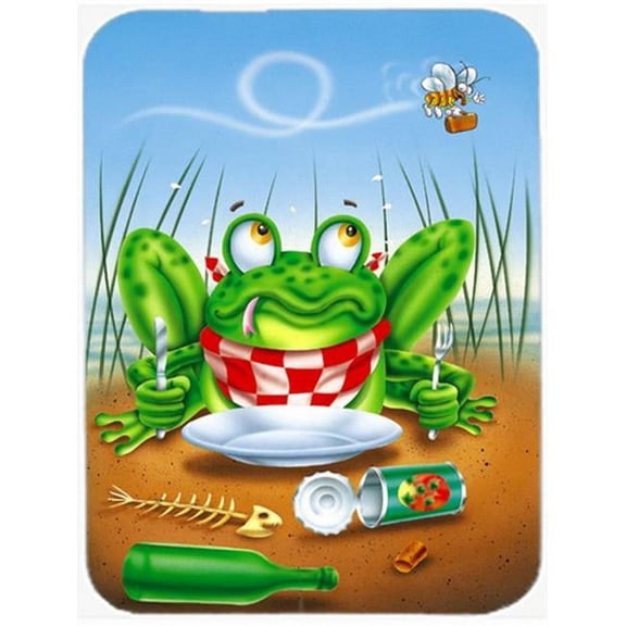 Frog Happy Plate Mouse Pad, Hot Pad or Trivet