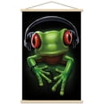 thumbnail image 1 of Frog - Headphones Wall Poster with Wooden Magnetic Frame, 22.375" x 34", 1 of 3