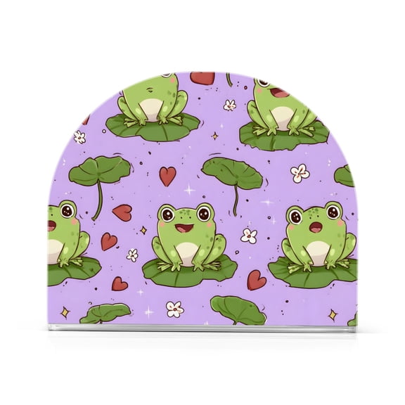 Frog Heart Pattern Napkin Holder Acrylic Napkin Dispenser Clear Modern Tabletop for Kitchen Counter