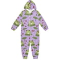 thumbnail image 1 of Frog Heart Pattern One Piece Pajamas Soft Jumpsuit Cozy Sleep and Play Romper Zipper and Pockets 4T, 1 of 8