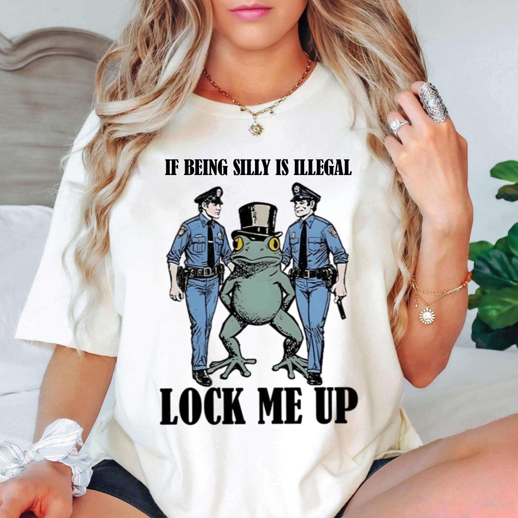 Frog If Being Silly Is Illegal Lock Me Up Shirt