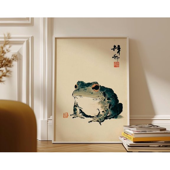 Frog Ink Japanese Illustration Wall Art, Unframed Paper Poster 8x10in