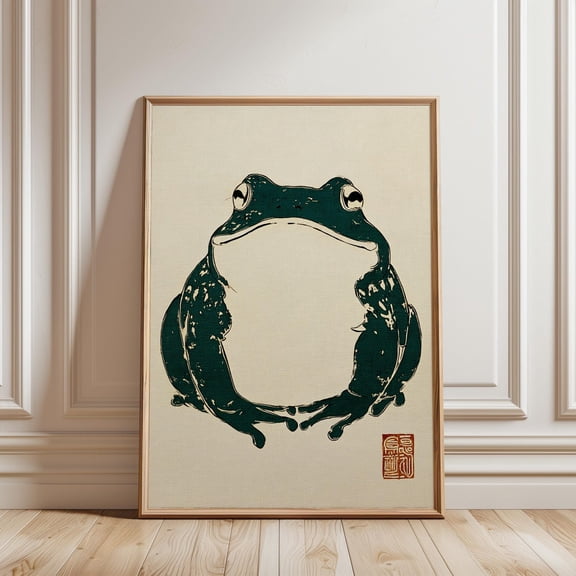Frog Ink Print, Illustration, Gallery Decor, Modern Poster, Room Aesthetic, Modern Decorative Printor Bedroom Living Room Officend Contemporary, Unframed Poster 8X10