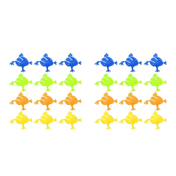 Frog Jumping Toys Bucket, 24pcs Assorted Color Bouncing Finger Pressing Jumping Toys