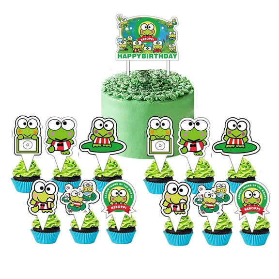 Frog Keroppi Cake Topper CupcakeS Set Birthday Party Supplies Decoration Decor Kit