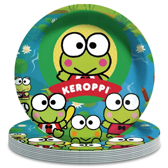 Frog Keroppi Paper Plates Birthday Decorations Party Supplies Tableware Disposable Dinnerware
