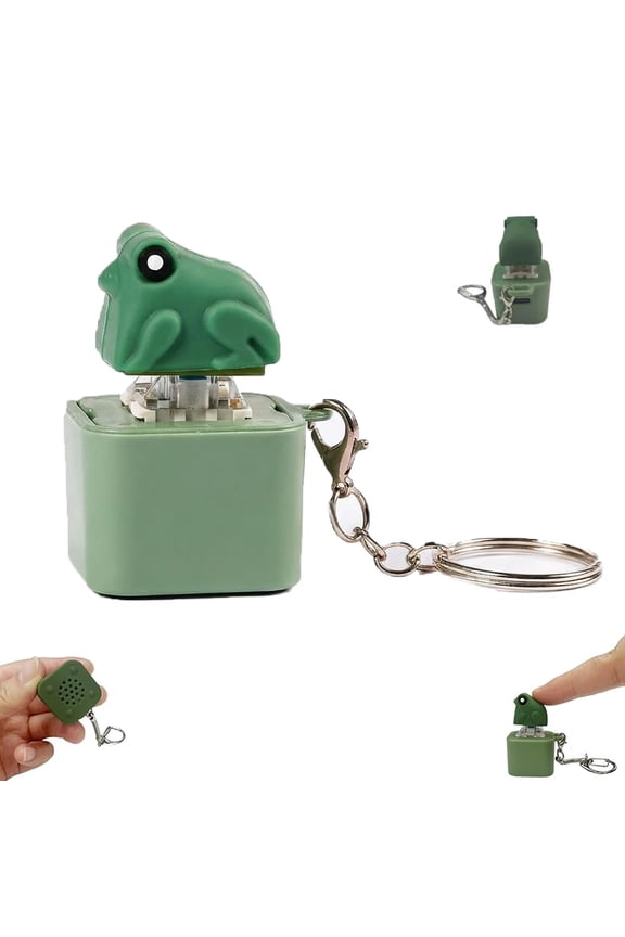 Frog Keycaps Fidget – Lizard Button Keychain USB-C Rechargeable Clicker Style Accessory with Light and Sound Effects, Portable Sensory Stress Relief Desk Companion for Daily Use