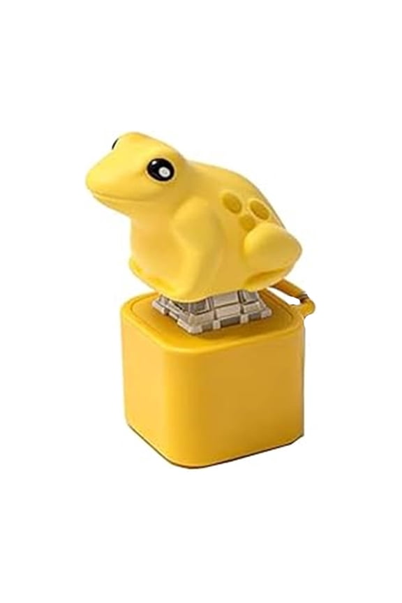 Frog Keychain with Pop-Up Spring Base, Portable Mini Plastic Animal Toy, Adorable Handheld Gadget and Novelty Gift