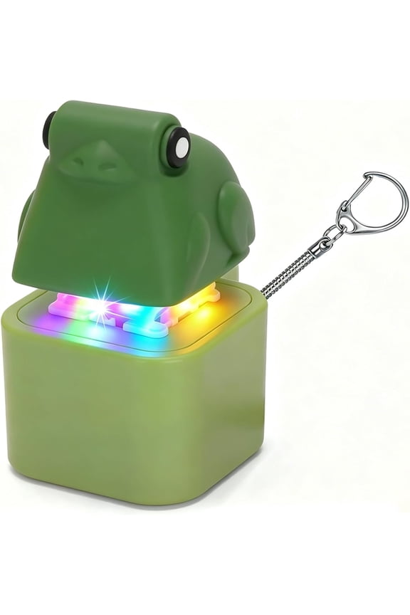 Frog Keychain with Sound, 2026 New Frog Sensory Toy, Portable LED Light Keychain for Office 1pc