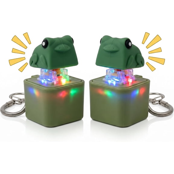 Frog Keychain with Sound, Frog Fidget Toy, Rechargeable Frog Croaking Keychain, Frog Fidget with Sound & Colorful Lights, for Adults Calming Relief