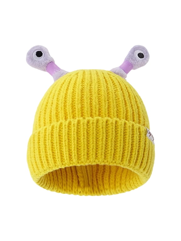 Frog Knitted Hat with Light-Up Eyes Retractable Antennas Soft Warm Beanie for Street Wear Outdoor Activities Costume Parties Novelty Winter Hat Flashing LED Fashion Accessory