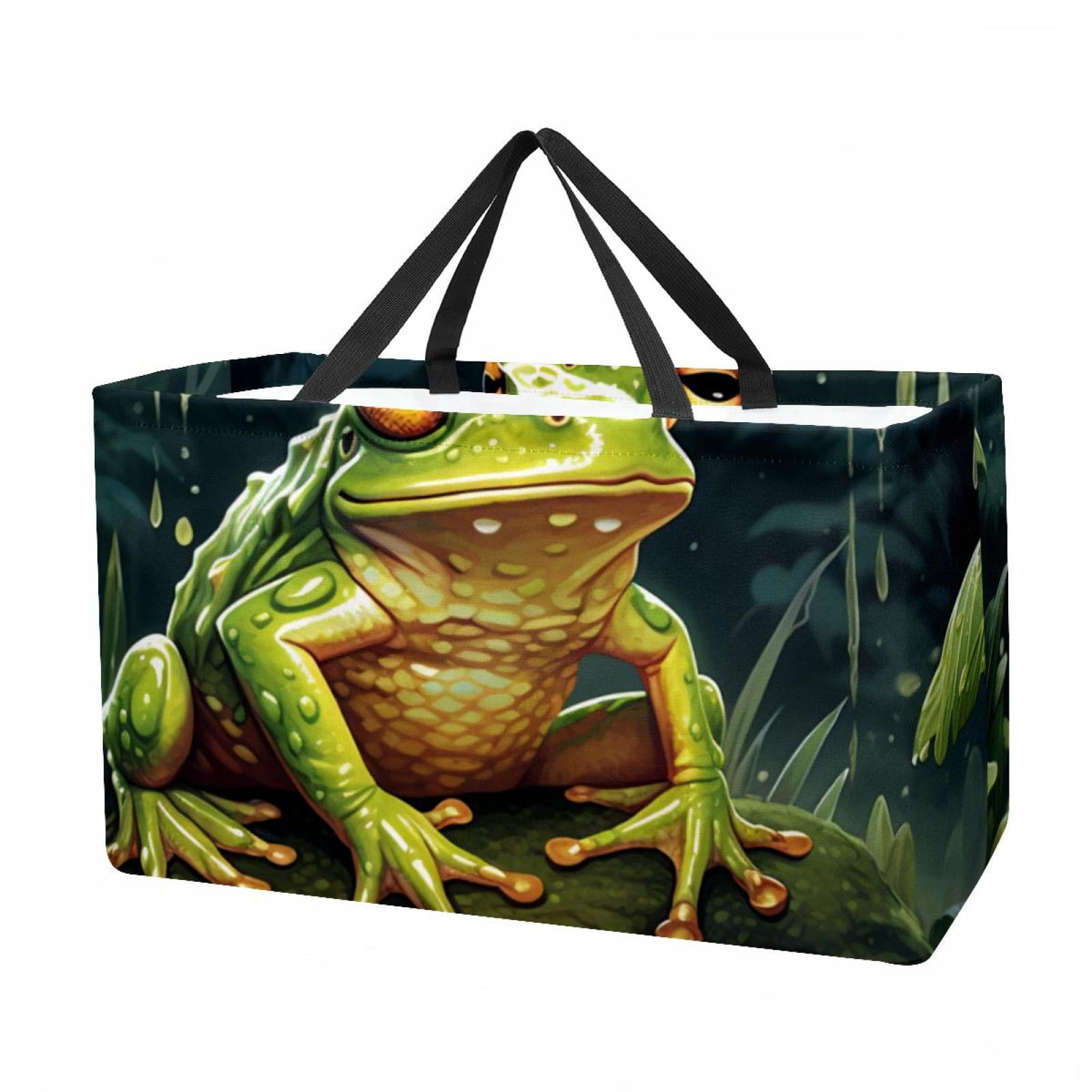 Frog Large Capacity Reusable Foldable Oxford Cloth Easter Basket Beach