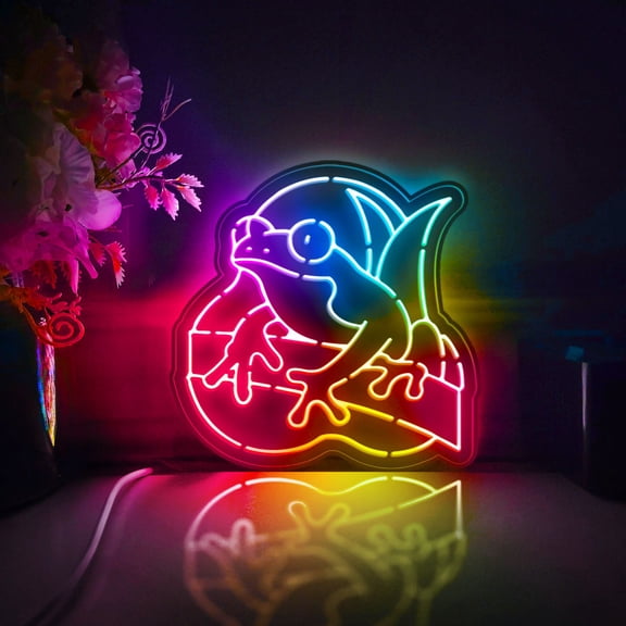 Frog Led Light Box, Dimmable Neon-Like Light Signs USB Power for Wall Decor Bedroom Decoration, Color Flow Effect (WxH) 6"x6"