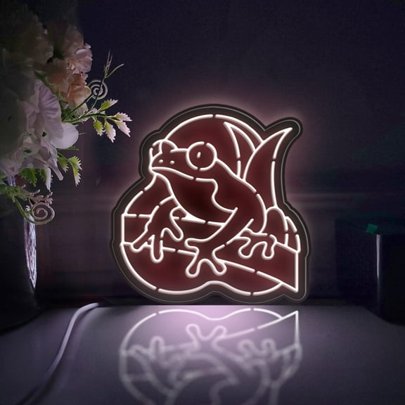 Frog Led Light Box, Dimmable Neon-Like Light Signs USB Power for Wall Decor Bedroom Decoration, Static Light (WxH) 11"x11"