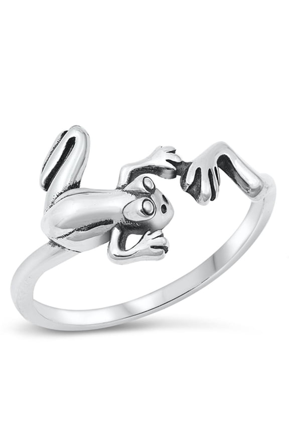 Frog Leg Animal Fun Ring .925 Sterling Silver Band Jewelry Female Male Unisex Size 8