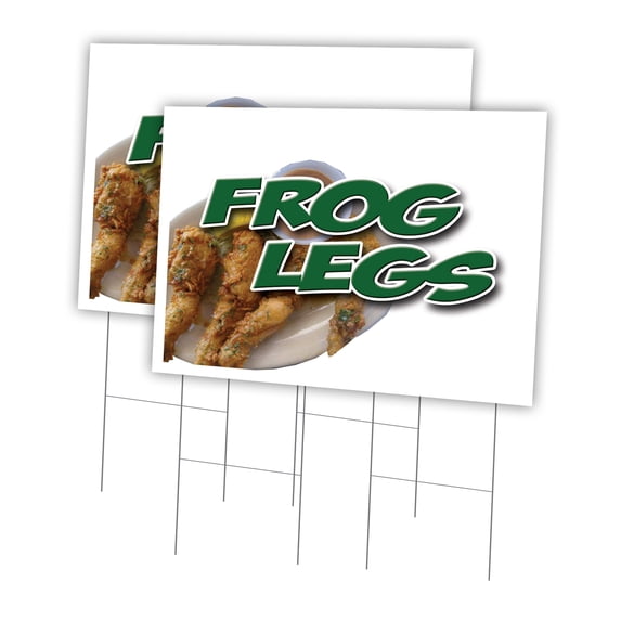 Frog Legs 2 Pack Of 24" x 36" Yard Sign & Stake | Advertise Your Business | Stake Included Image On Both Sides | Made in The USA