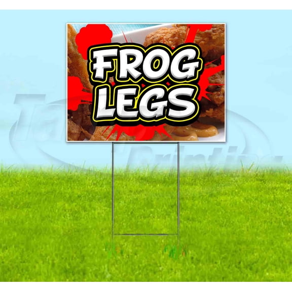 Frog Legs Red Splat (18" x 24") Yard Sign, Includes Metal Step Stake