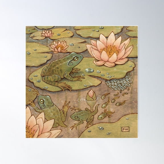 Frog Life Cycle Poster Wall Art, Modern Wall Decor For Living Room Bedroom, 8x12 UNFRAMED