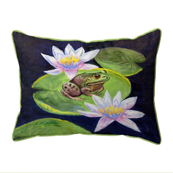 Frog & Lily Small Indoor & Outdoor Pillow - 11 x 14 in.