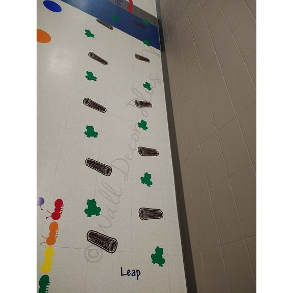 Frog Logs Leap Vinyl Stickers Sensory Path Floor Decals School Hallway Activity Brilliant Blue