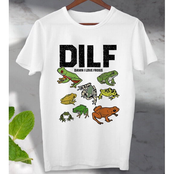 Frog Lover Dilf Man I love Frogs T-Shirt Meme Top Unisex men's Ladies Top